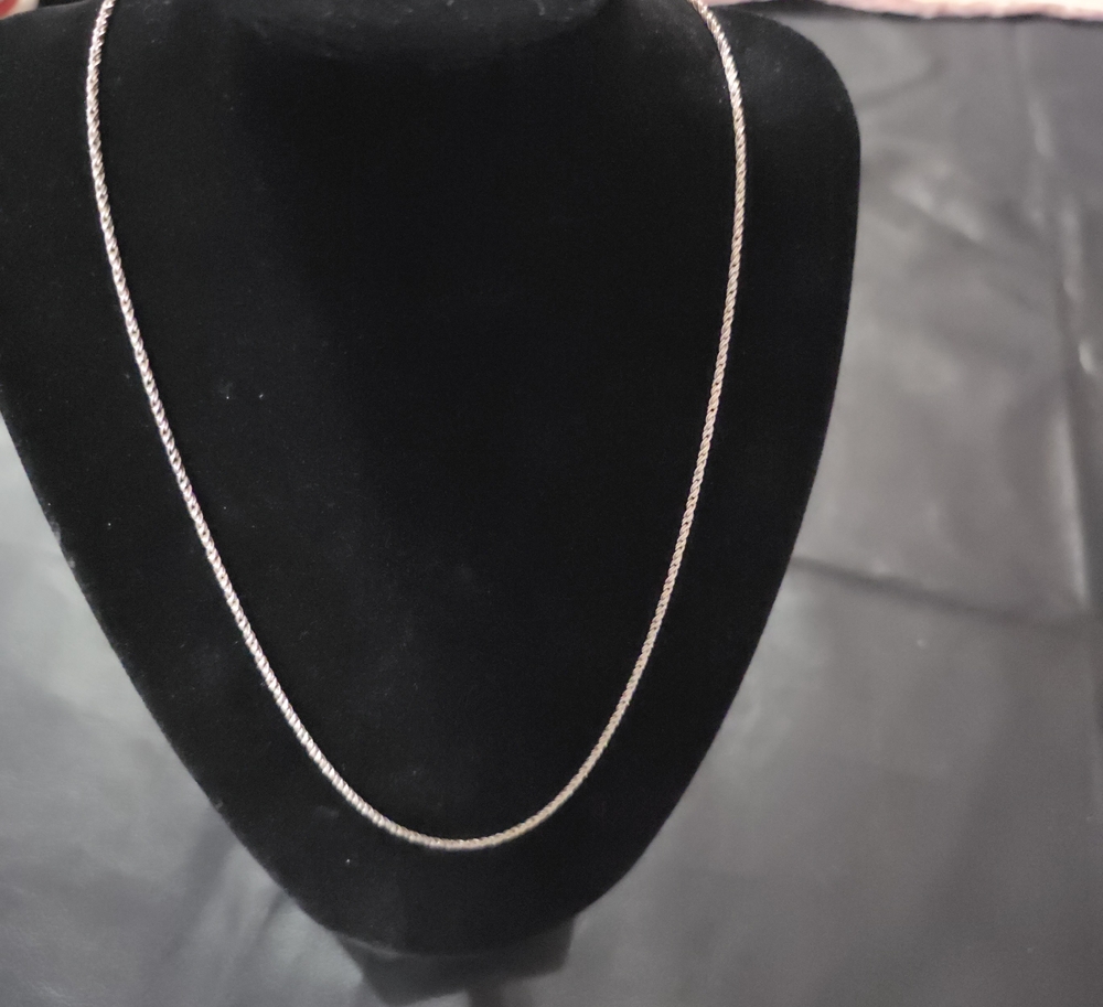 Sterling Silver Rope Chain Necklace - Silver